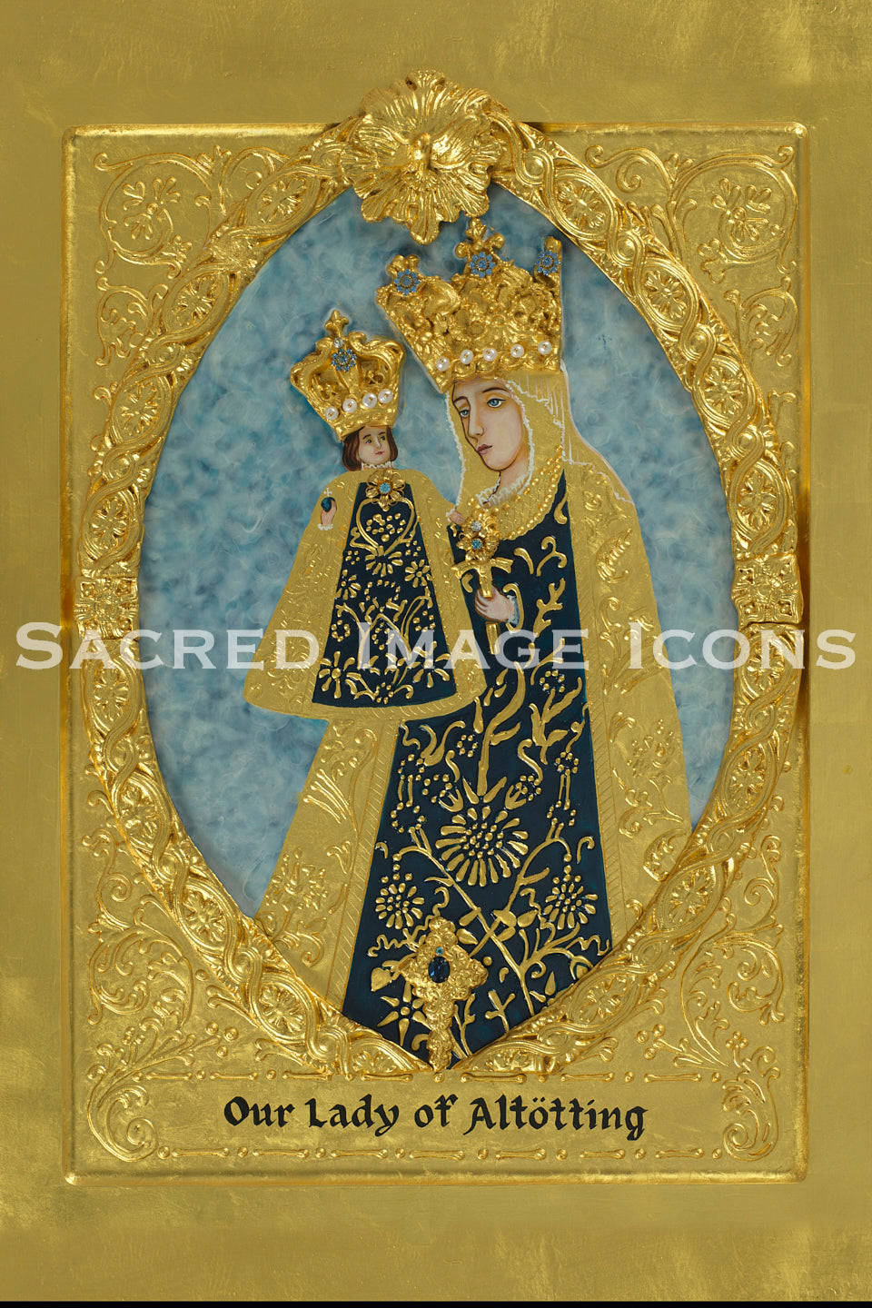 Our Lady of Altötting Golden Icon Print