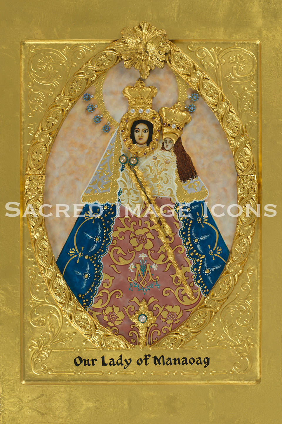 Our Lady of Manaoag Golden Icon Print