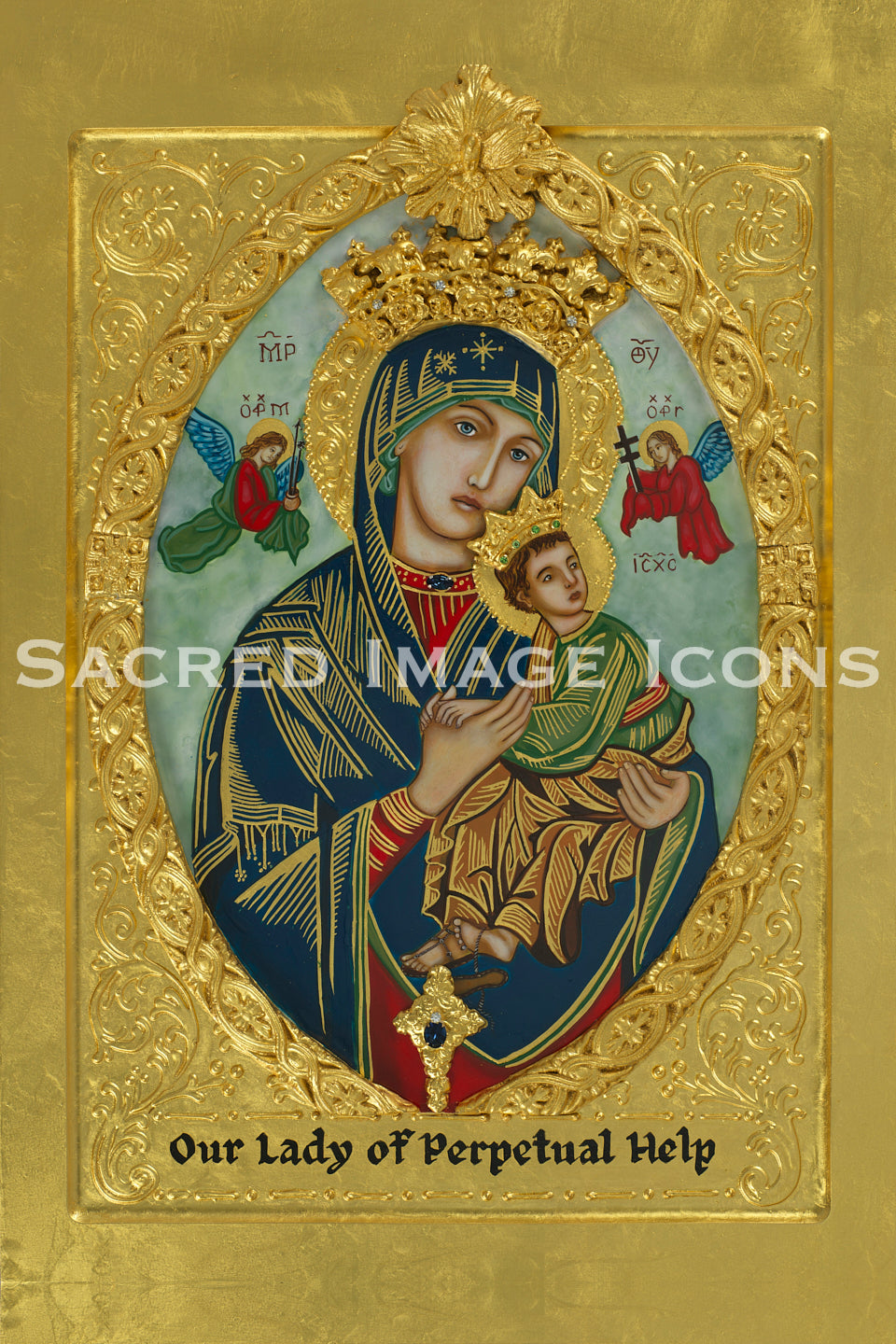 Our Lady of Perpetual Help Golden Icon Print