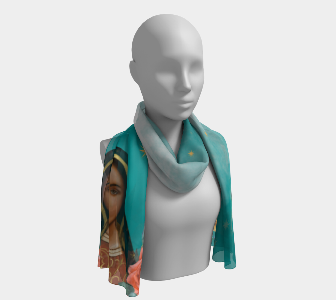 Our Lady of Guadalupe&#39;s Mantle Scarf - Genuine Silk or Poly