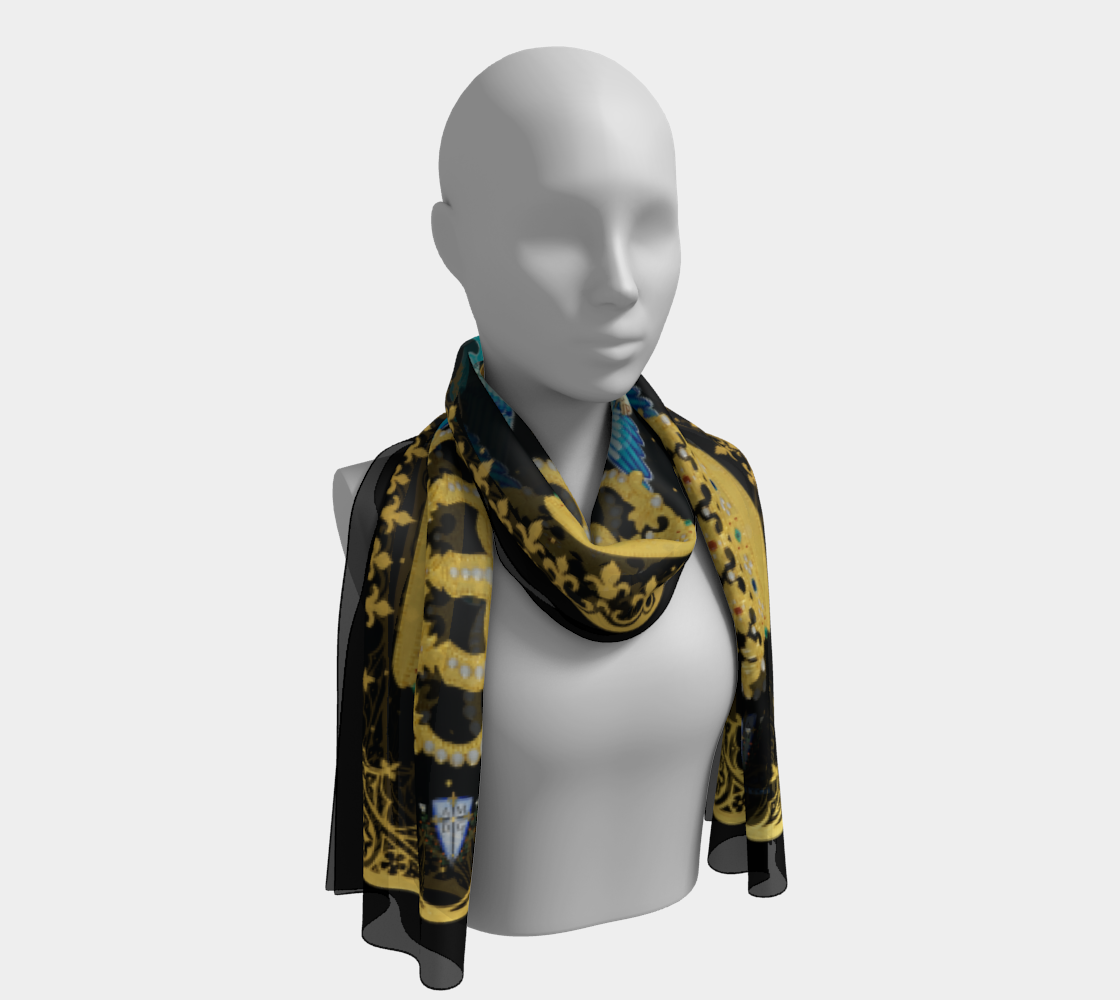 Crowns in Heaven Scarf - Genuine Silk or Poly
