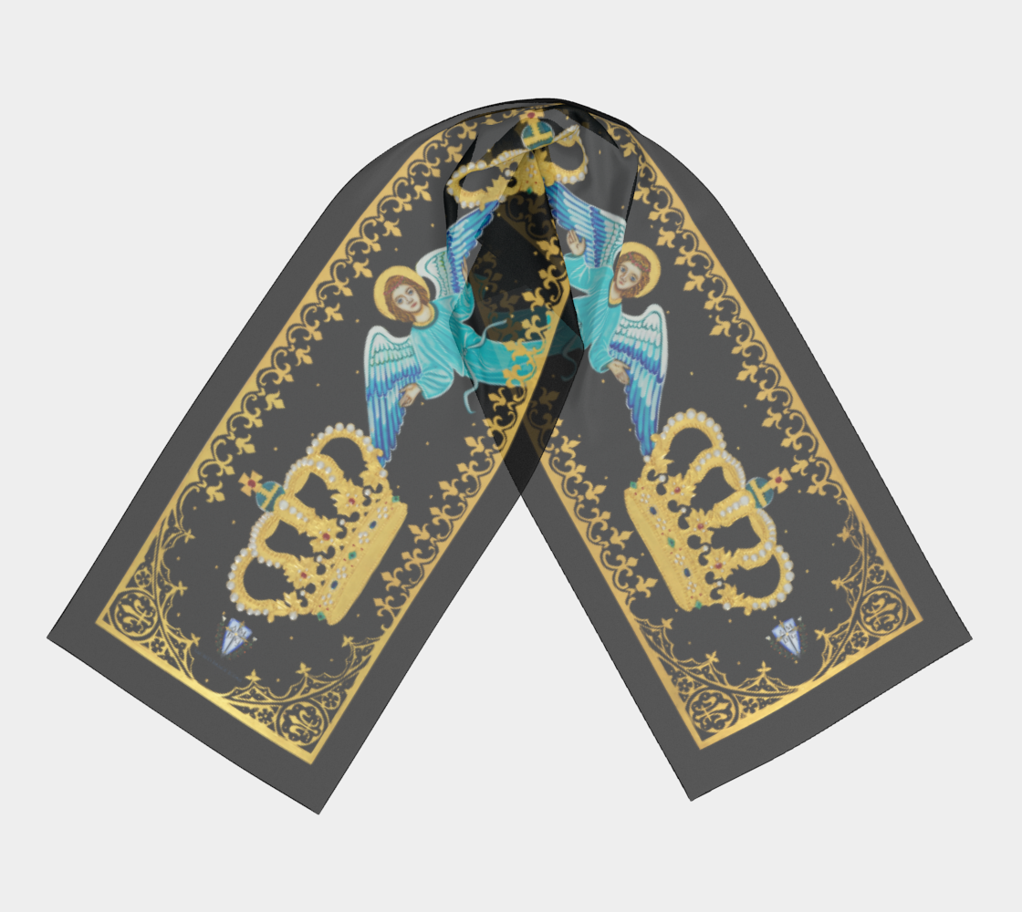 Crowns in Heaven Scarf - Genuine Silk or Poly