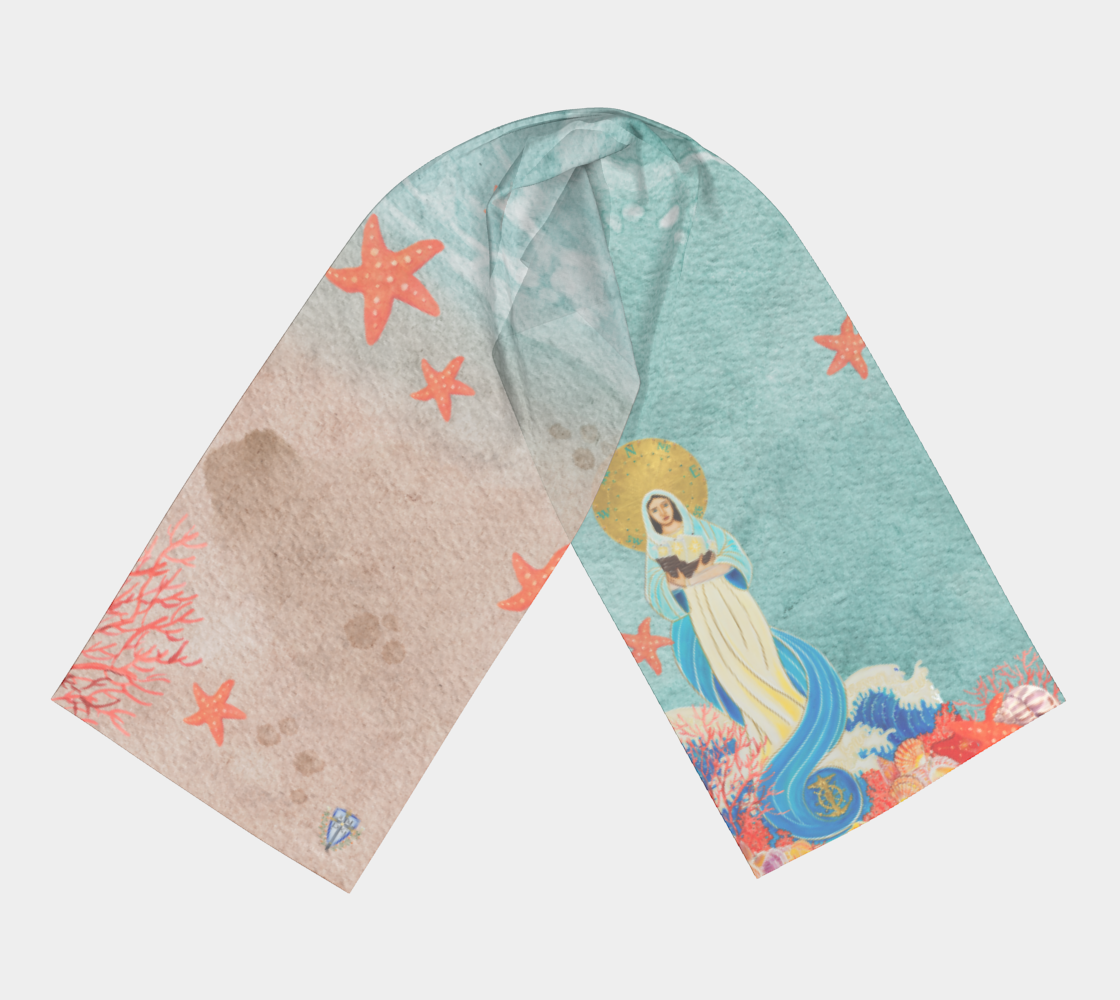 Our Lady Star of the Sea Scarf - Genuine Silk or Poly