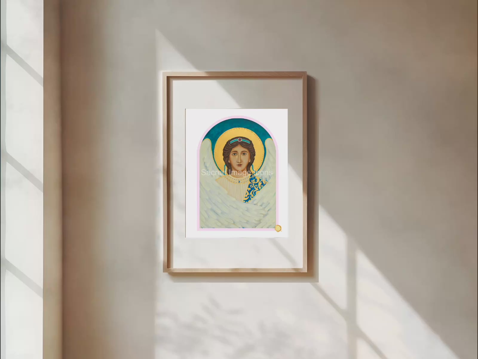 Guardian Angel Icon Print - Pink
