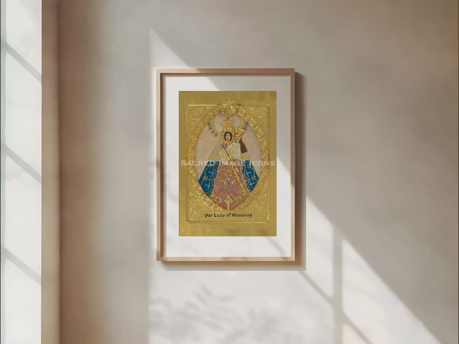 Our Lady of Manaoag Golden Framed Icon Print