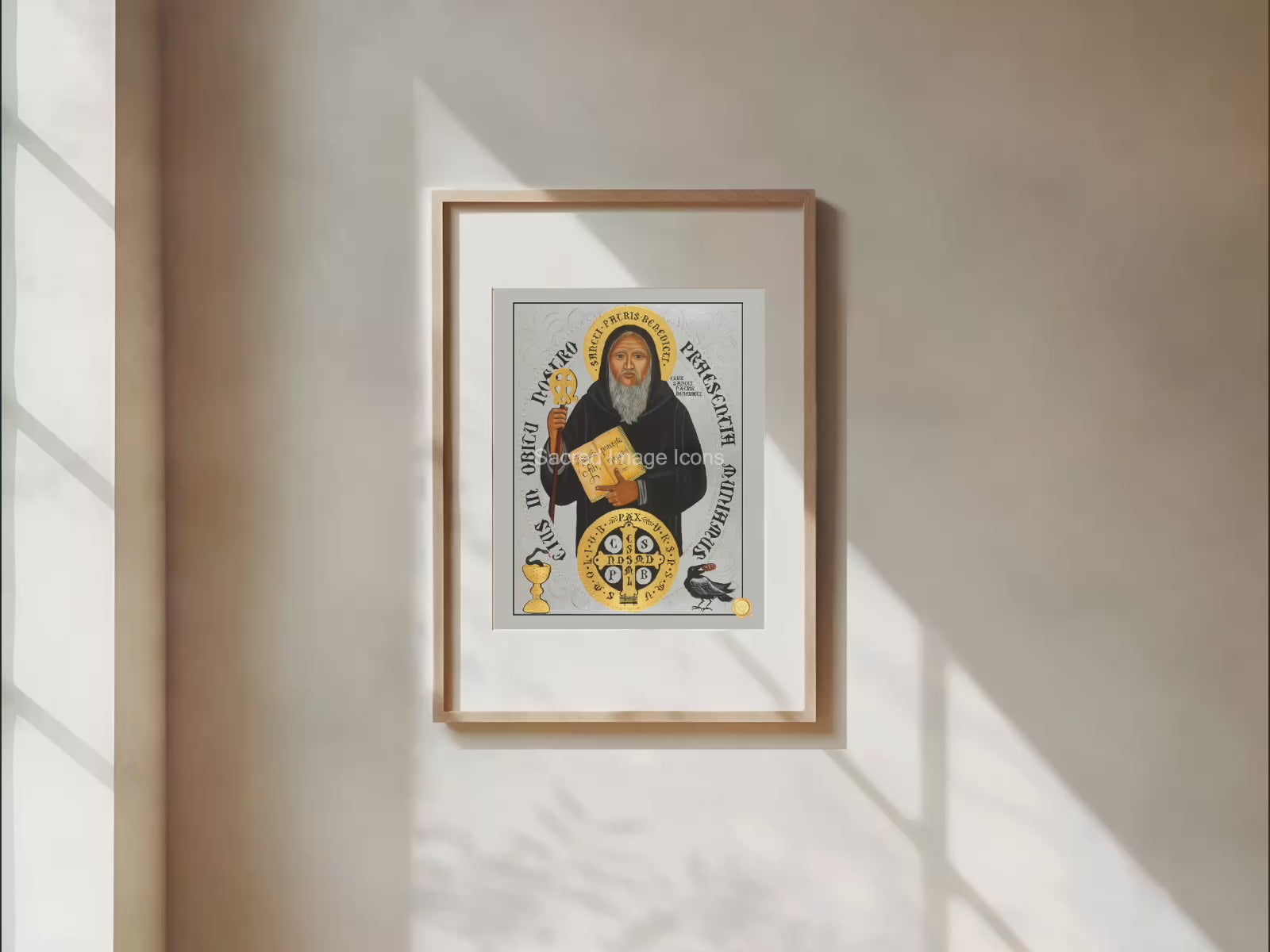 Saint Benedict Icon Print