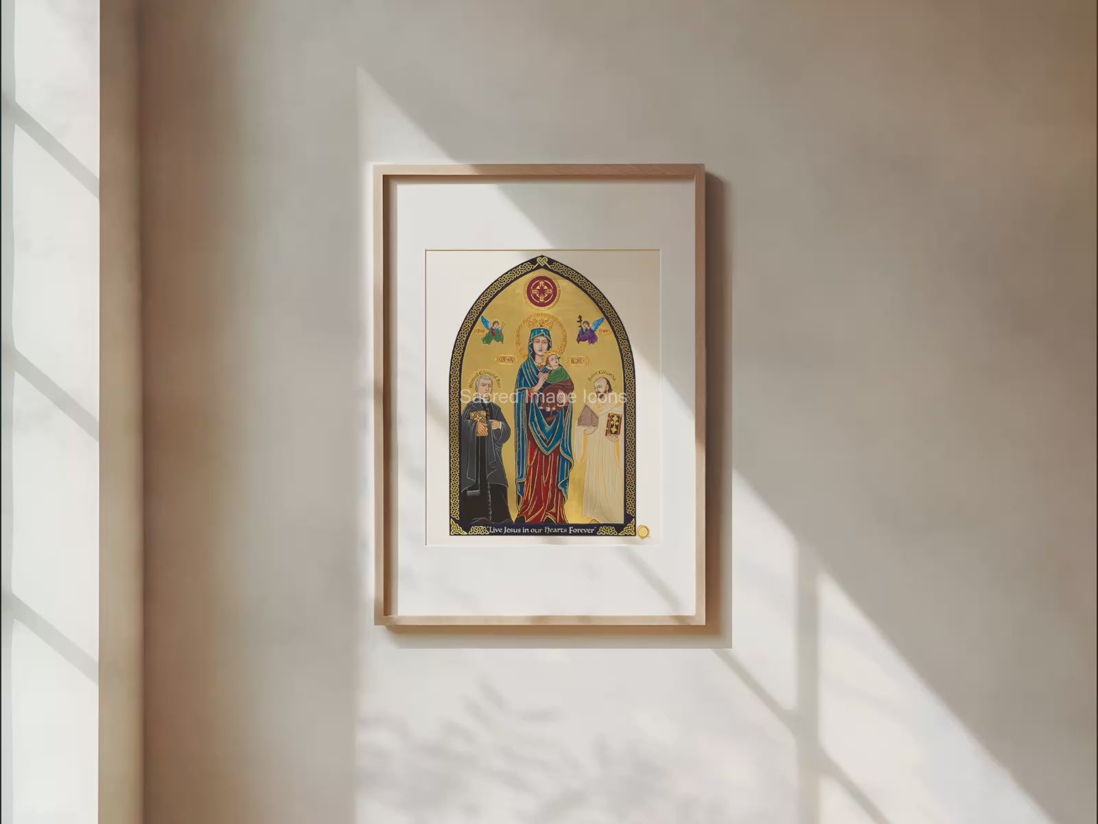 Our Lady of Perpetual Help with Saint Iona and Blessed Edmund Rice Icon Print