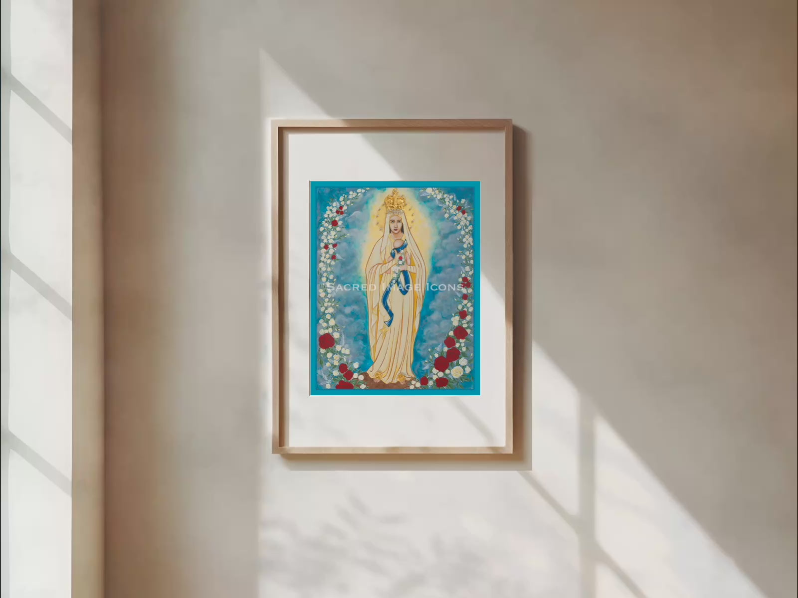 Our Lady of Lourdes with Infant Icon Print - NICU Version