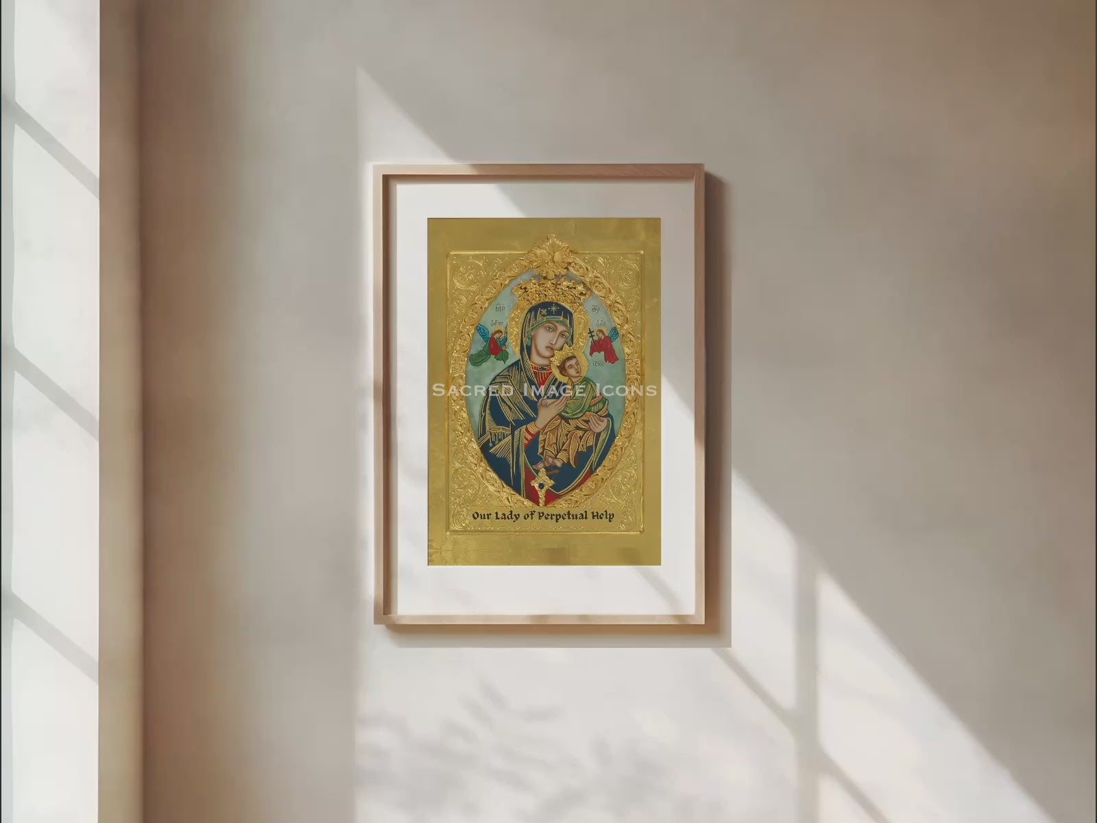 Our Lady of Perpetual Help Golden Icon Print