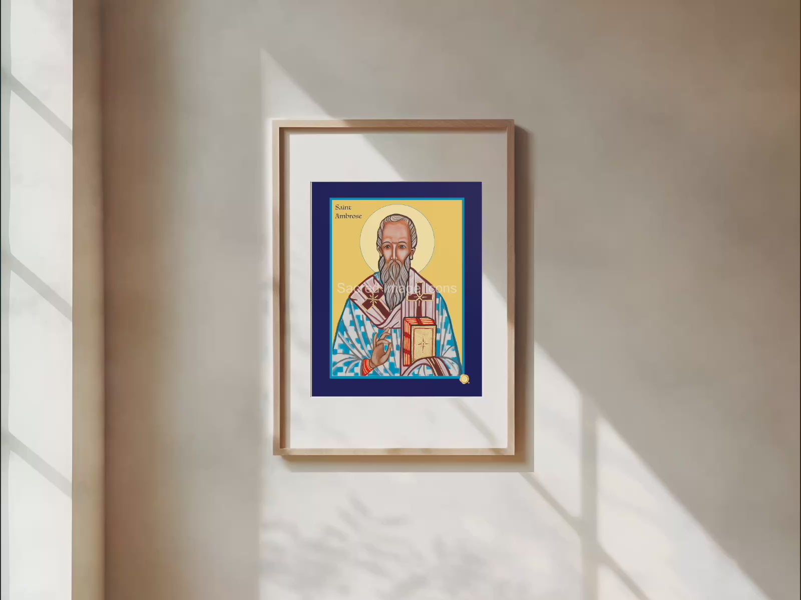 Saint Ambrose Icon Print