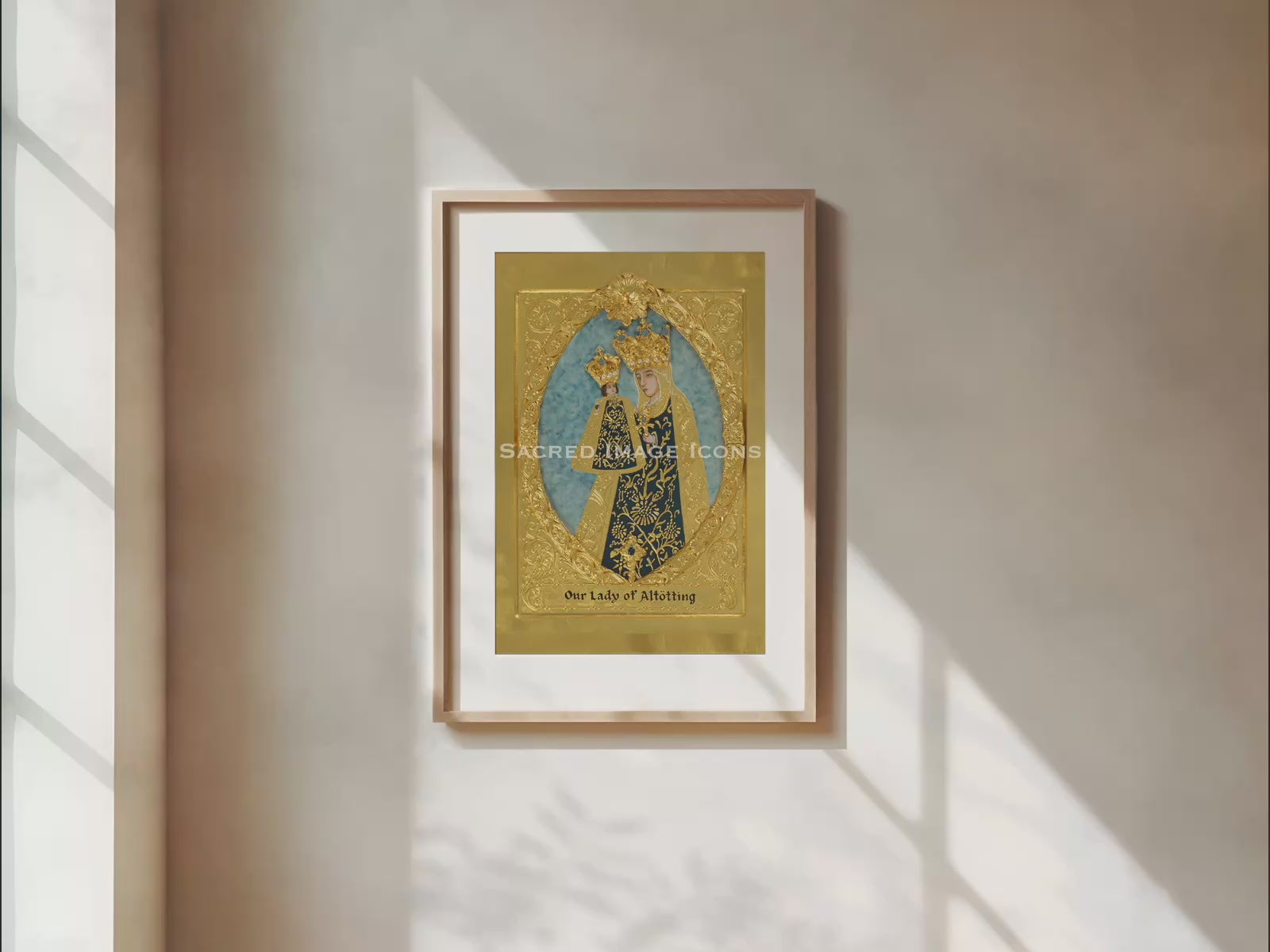 Our Lady of Altötting Golden Framed Icon Print