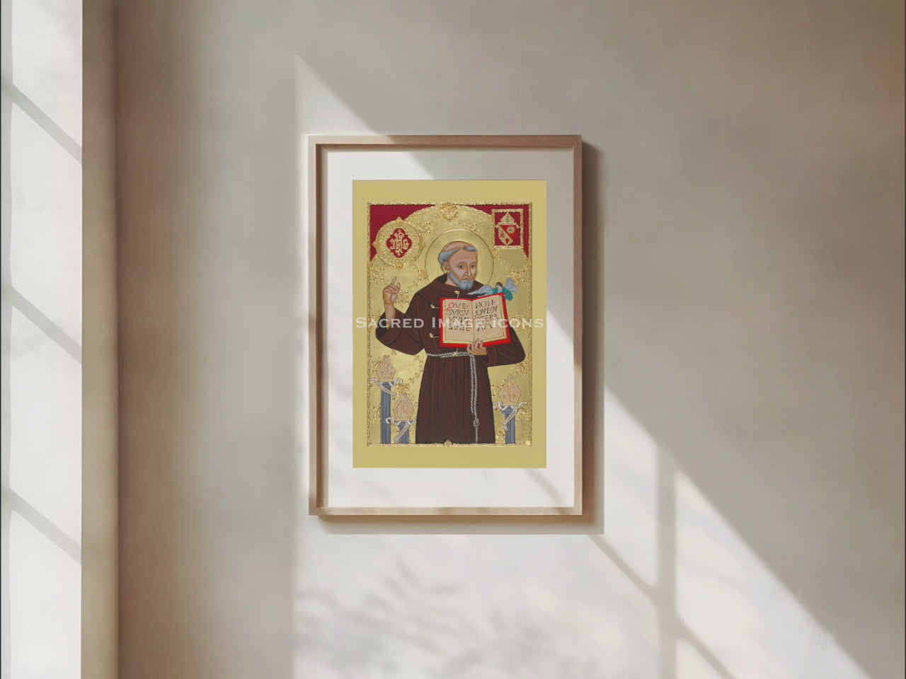 Saint Bernadine Icon Print