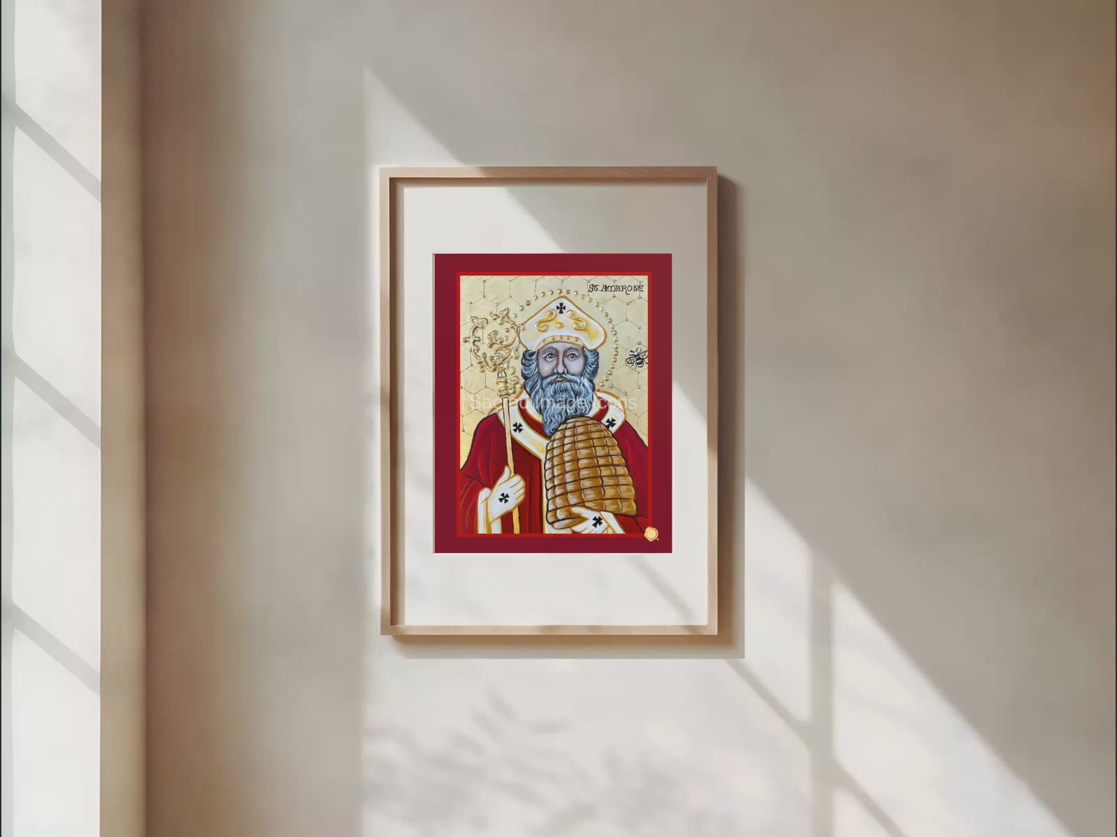 Saint Ambrose Icon Print