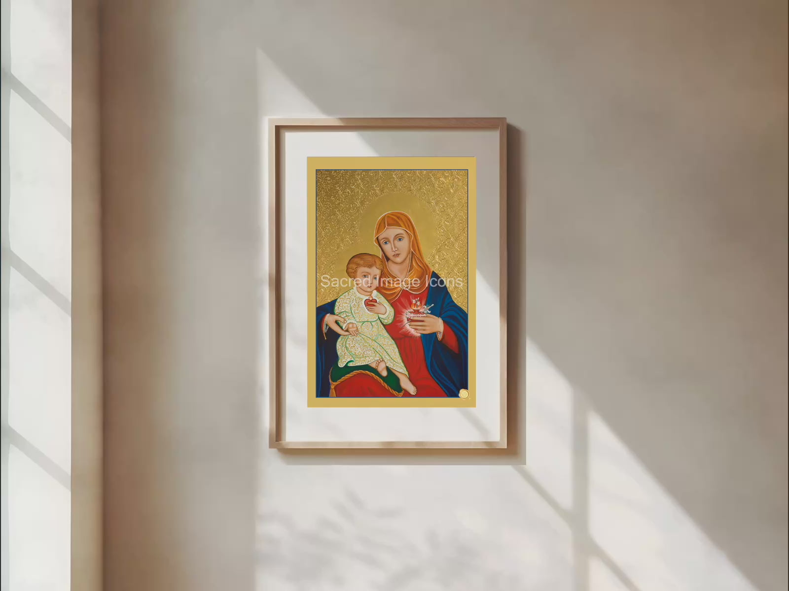 Sacred and Immaculate Hearts 2 Icon Print