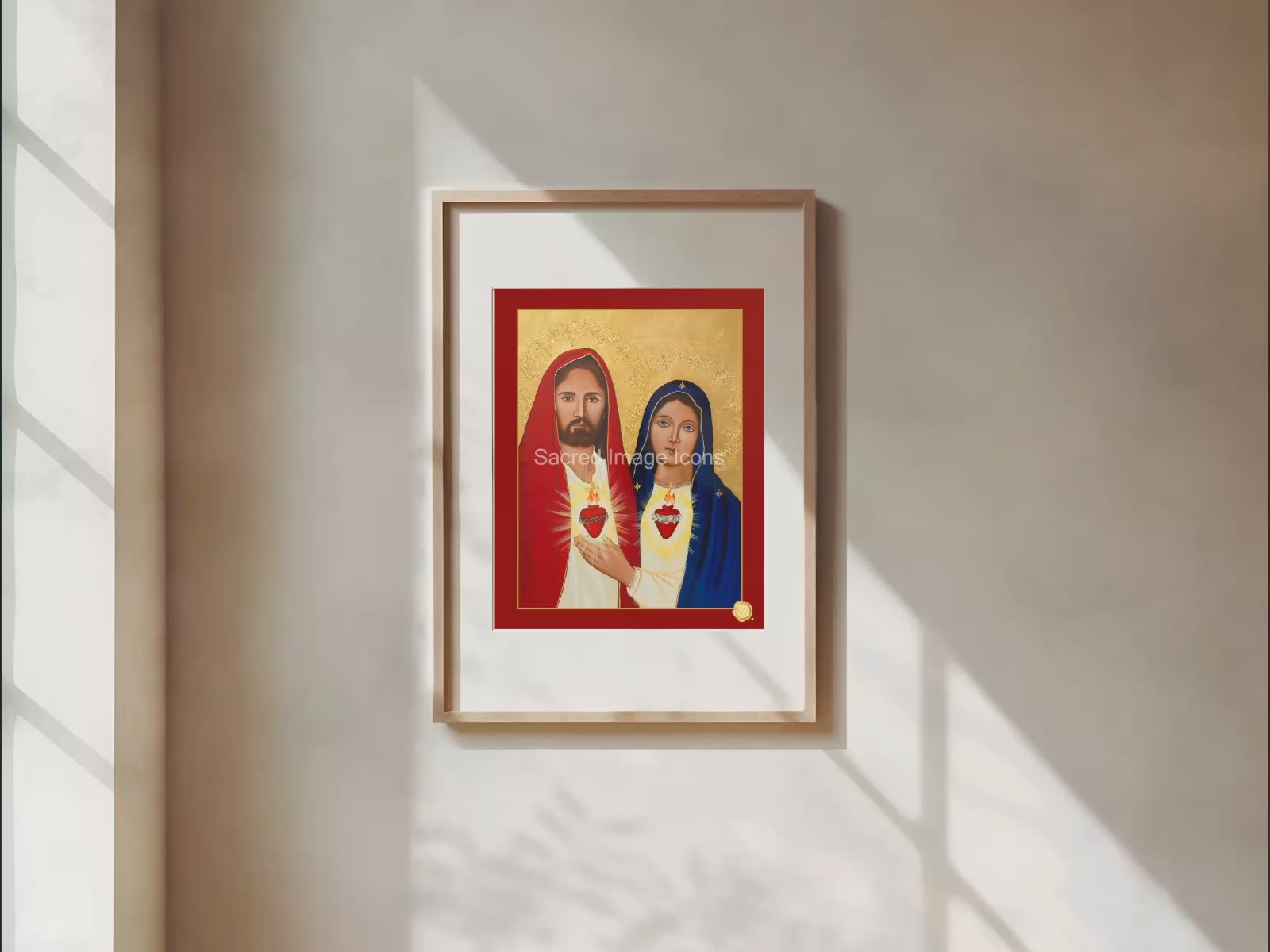 Sacred and Immaculate Hearts 1 Icon Print