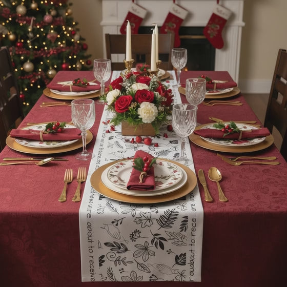 Bless Us O Lord and These Thy Gifts - Table Runner in Cotton or Poly