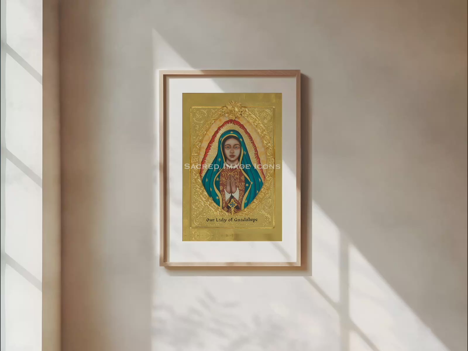 Our Lady of Guadalupe Golden Framed Icon Print