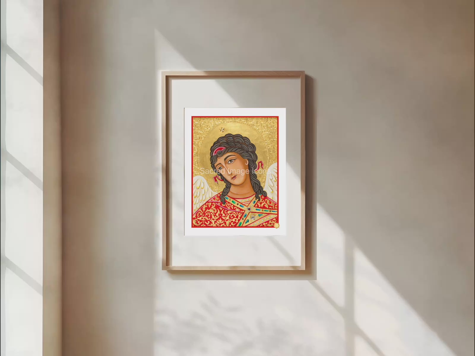 Guardian Angel Icon Print - Dark Hair