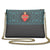 Sacred Heart Blue Genuine Leather Crossbody Bag