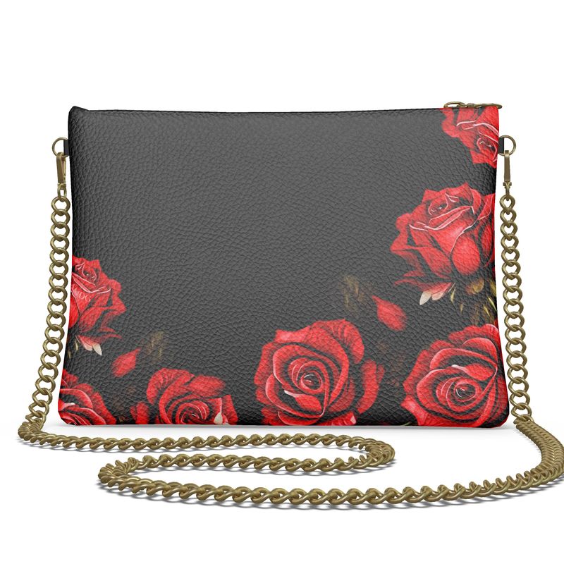 Our Lady of Guadalupe with Roses Genuine Leather Crossbody Bag