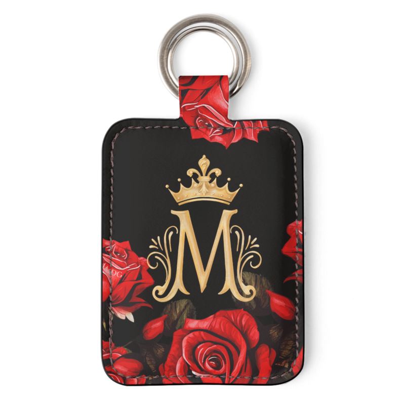 Our Lady of Guadalupe with Roses Genuine Leather Keyring