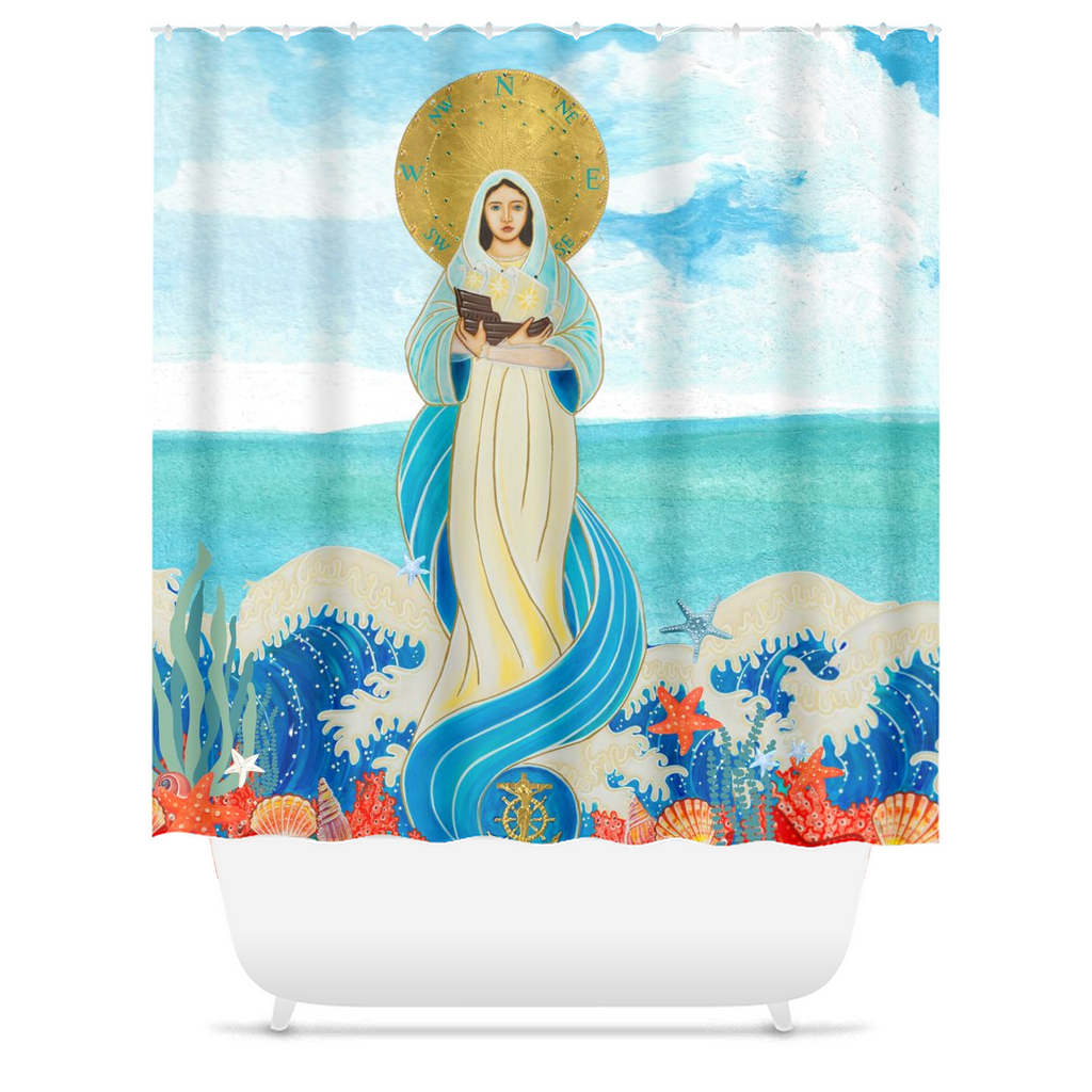 Our Lady Star of the Sea Shower Curtain
