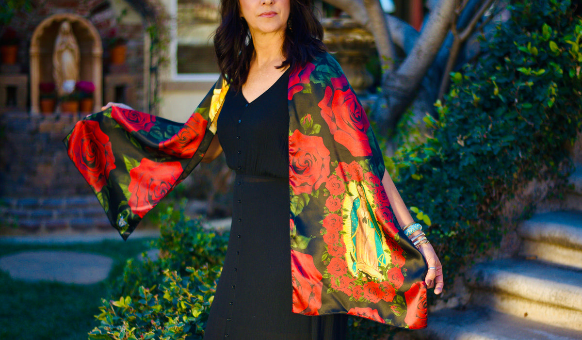 Our Lady of Guadalupe&#39;s Mantle Silk Scarf