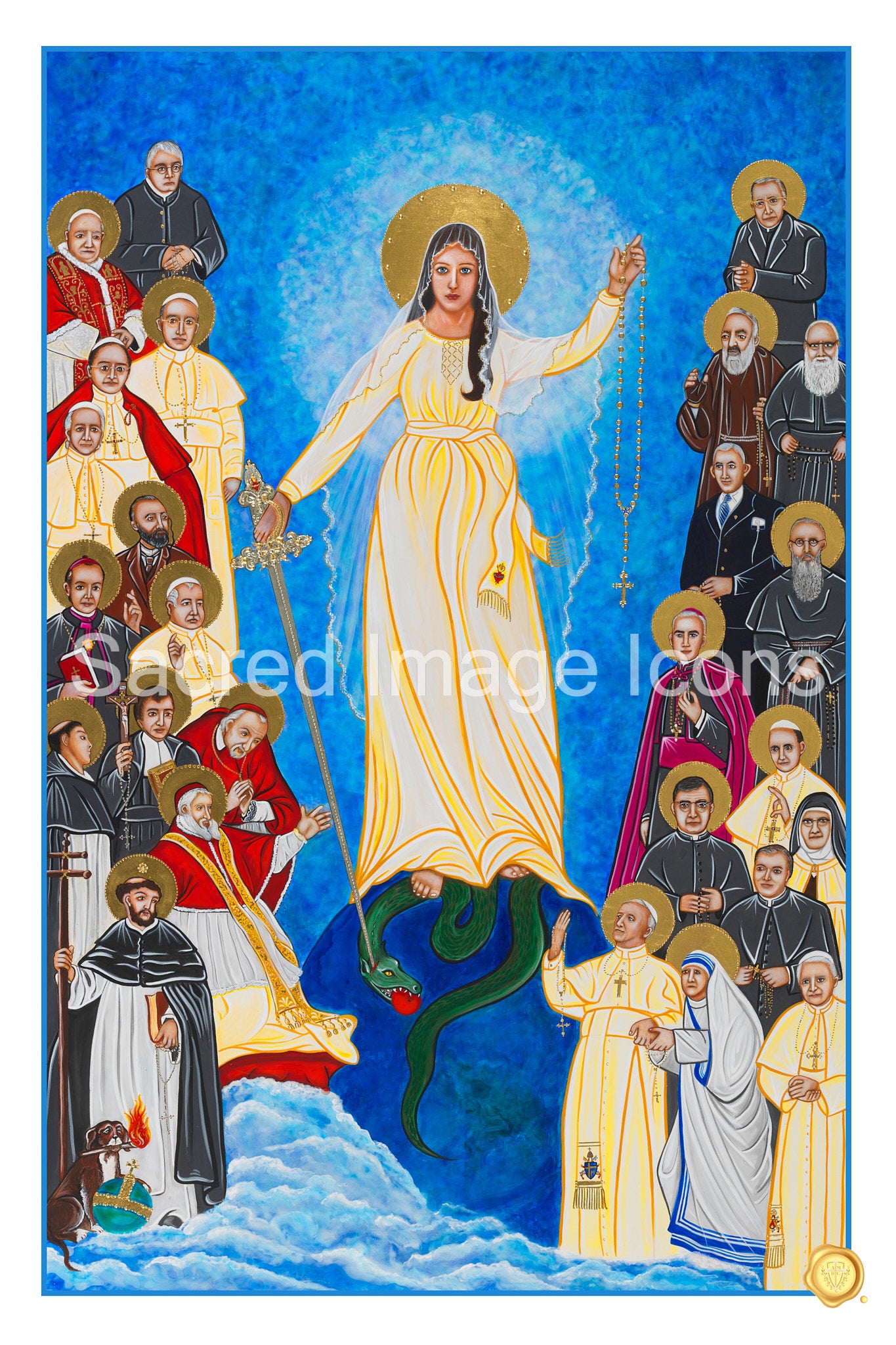 Champions of the Rosary / Our Lady of the Rosary Icon Print