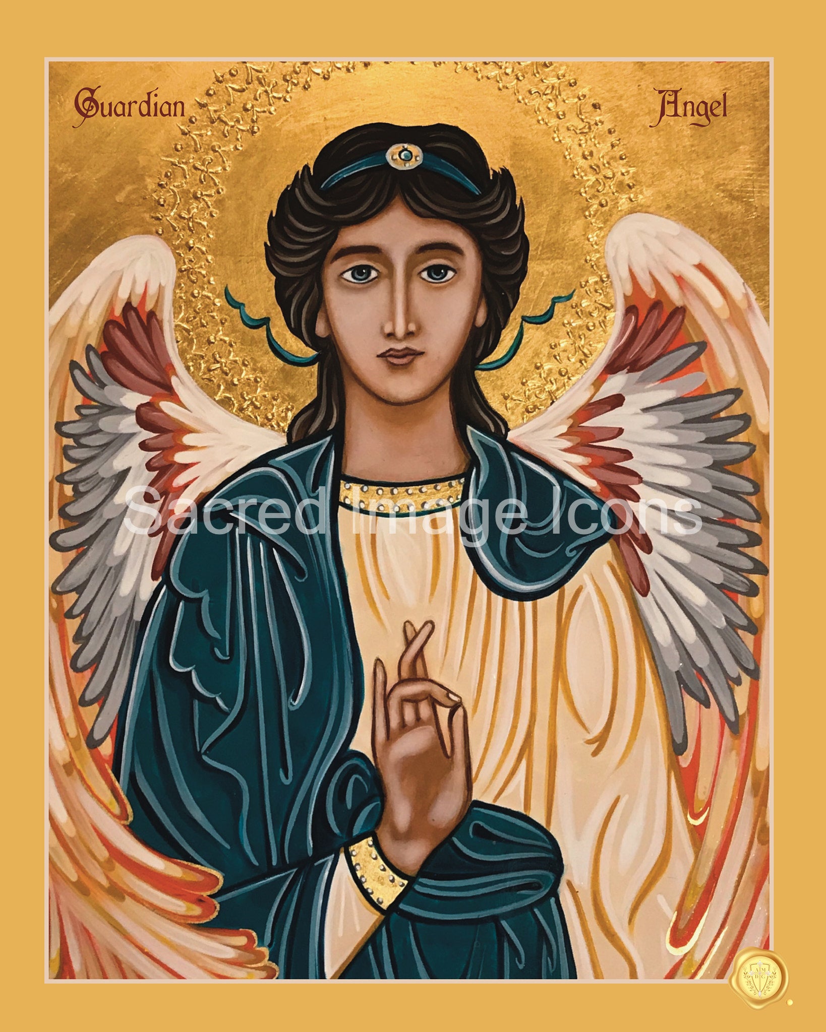 Guardian Angel 1 Icon Print - Sacred Image Icons