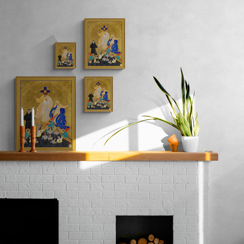 Christ and Purgatory Icon Print - Sacred Image Icons