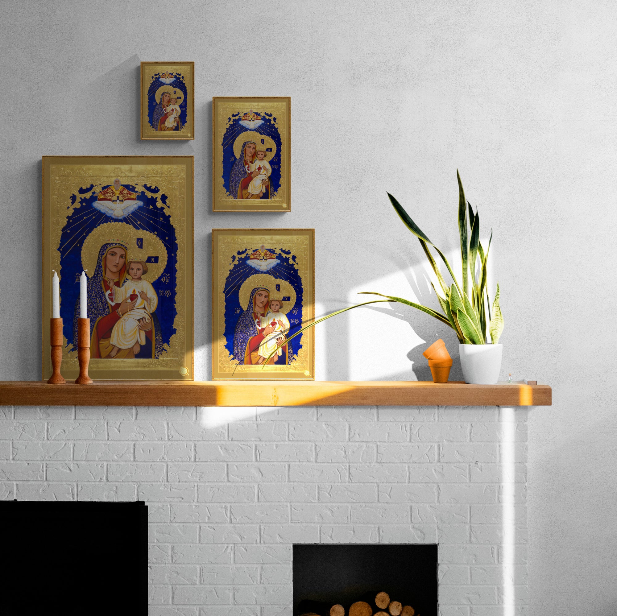 Sacred and Immaculate Hearts 3 Icon Print
