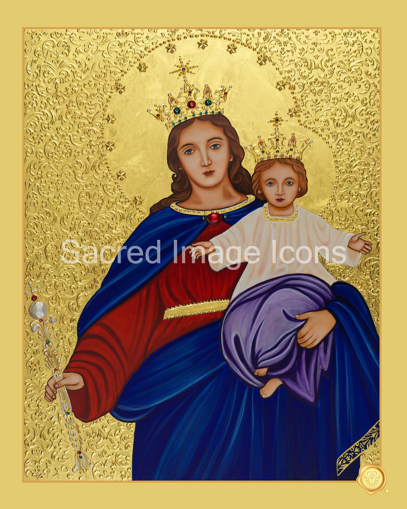 Our Lady Help of Christians Icon Print Sacred Image Icons Our Lady Help of Christians Icon Print Sacred Image Icons