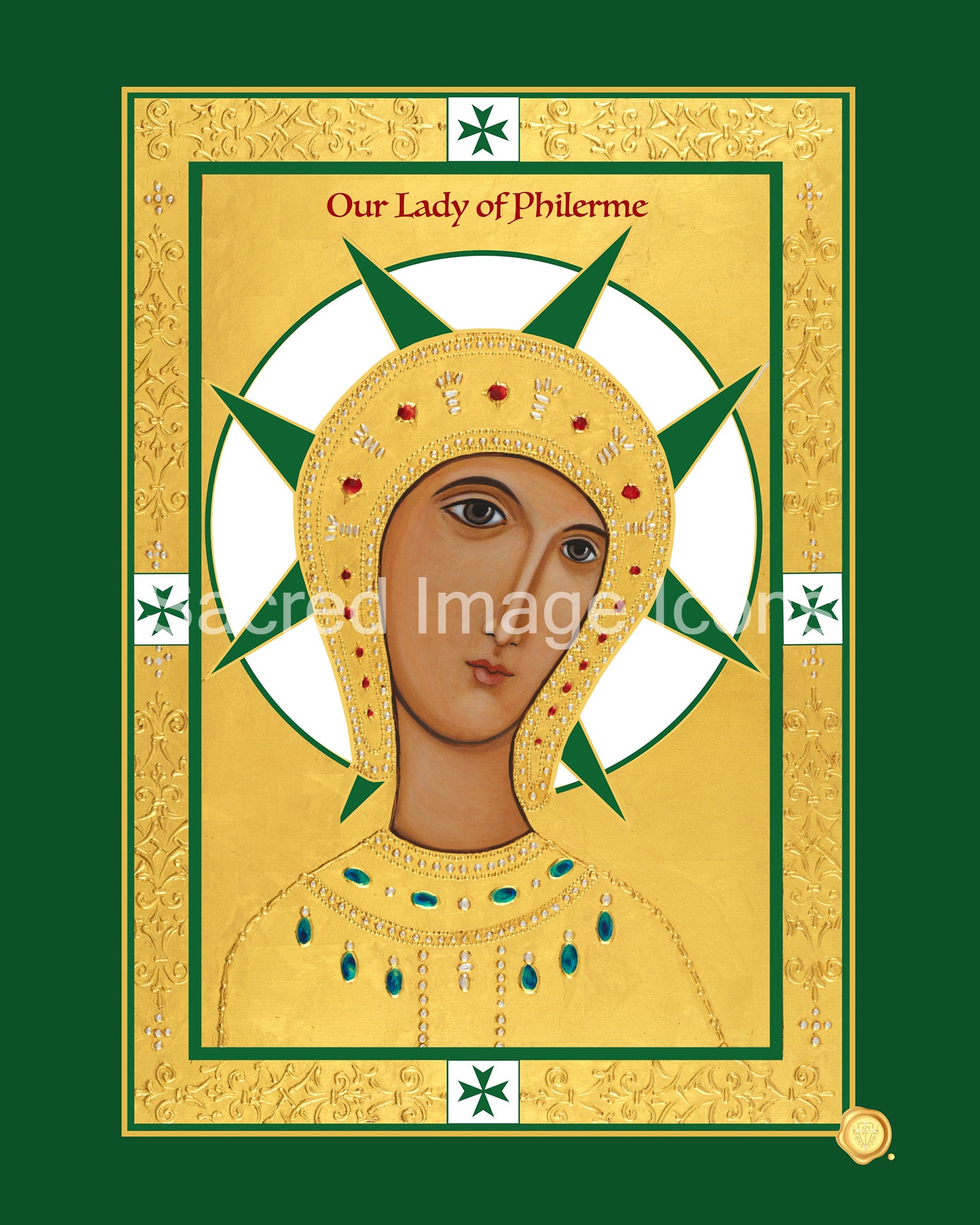 Our Lady of Philerme  - The Military and Hospitaller Order of St. Lazarus of Jerusalem - Icon Print