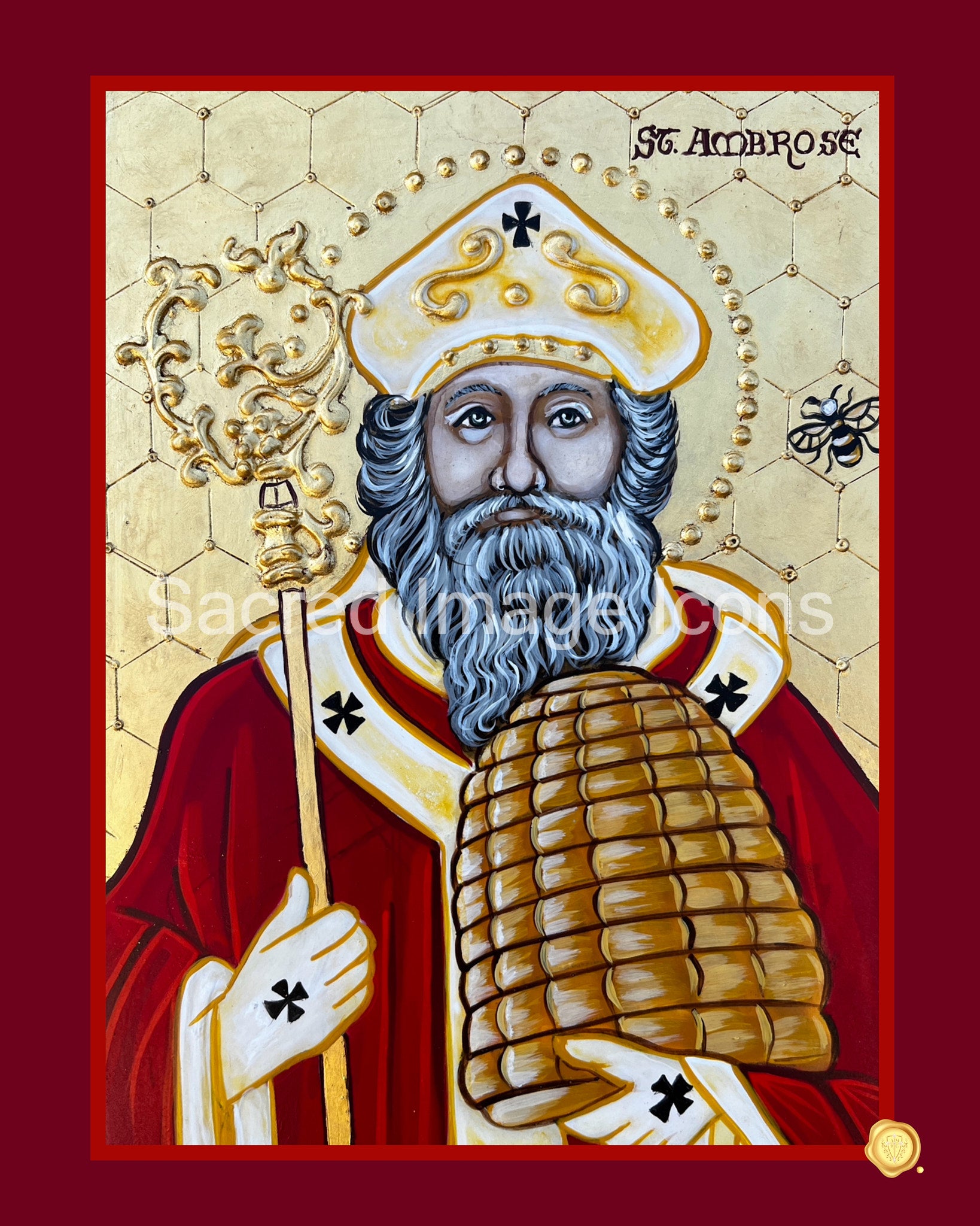 Saint Ambrose Icon Print