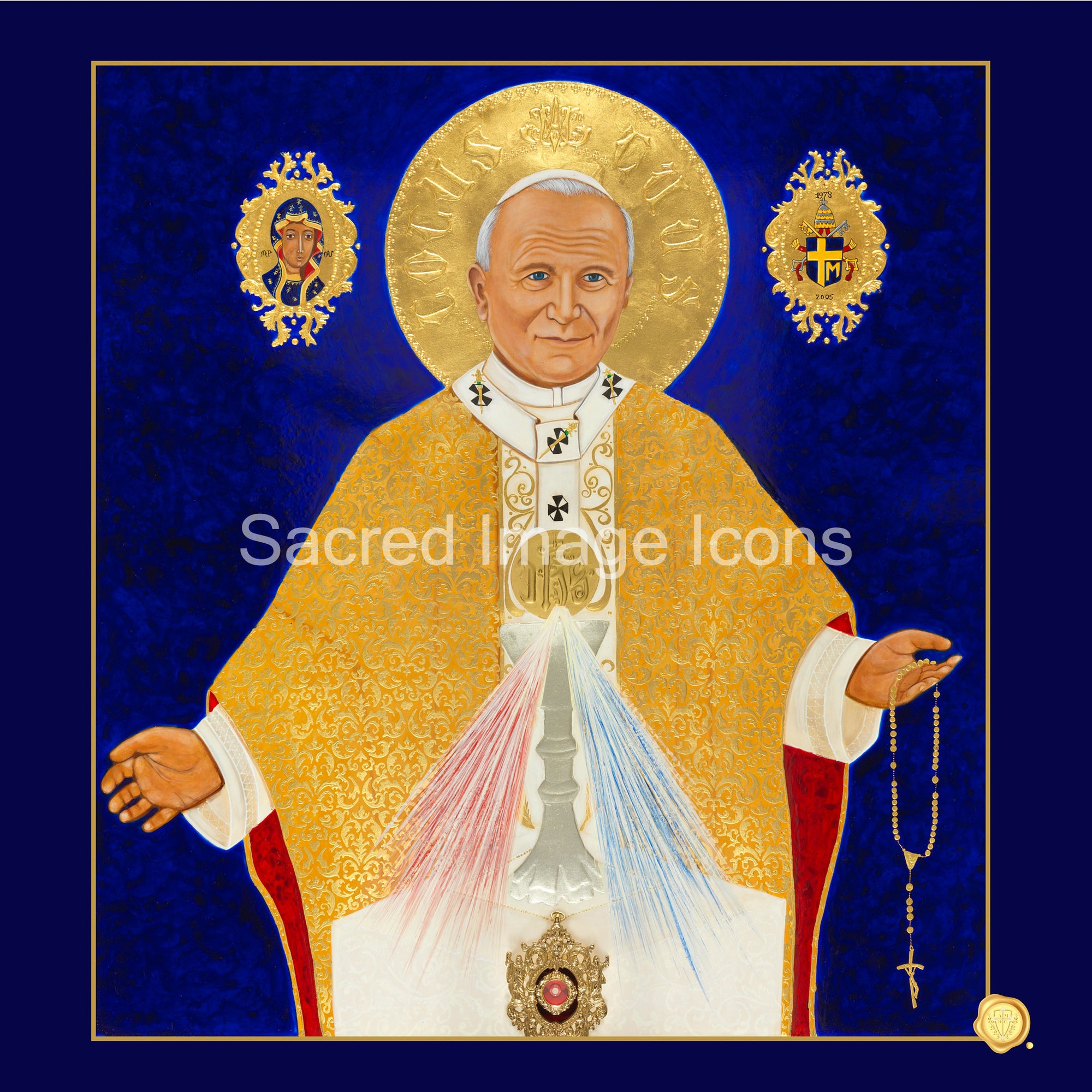Saint John Paul II - Divine Mercy Icon Print