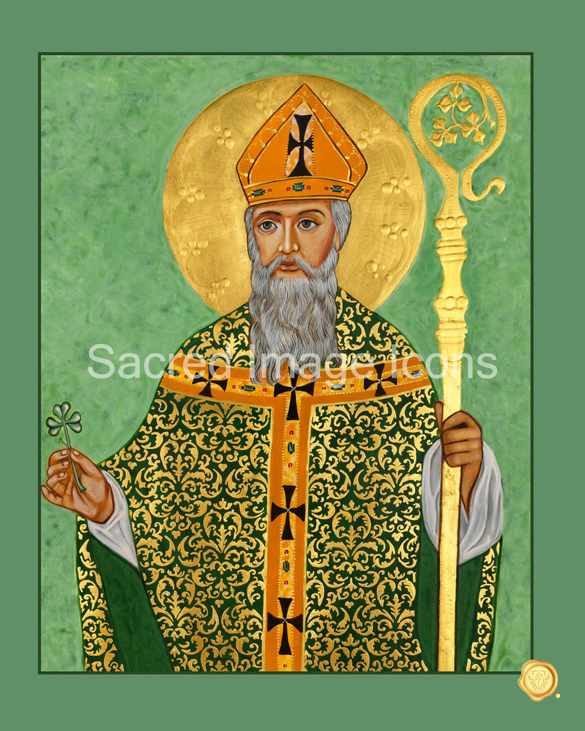 Saint Patrick Icon Print - Sacred Image Icons