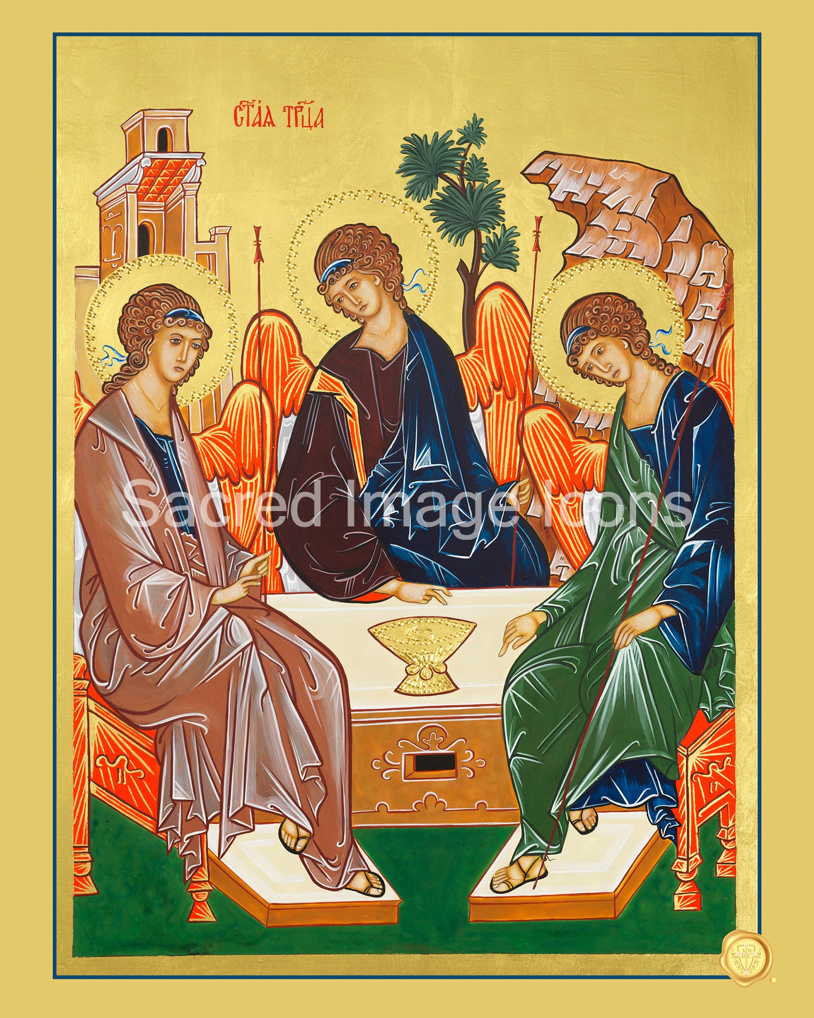 The Trinity of Angels Icon Print