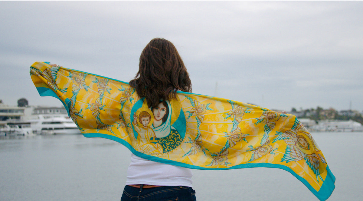 Our Lady Star of the Sea Silk Scarf